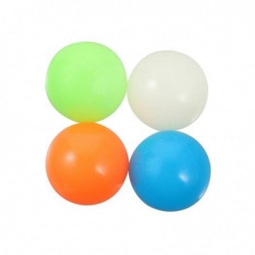 Sticky Balls - 4 stk. Glow in the dark 6,5 cm
