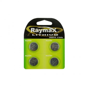 4 stk. Raymax Lithium Batteri CR2016, 3V